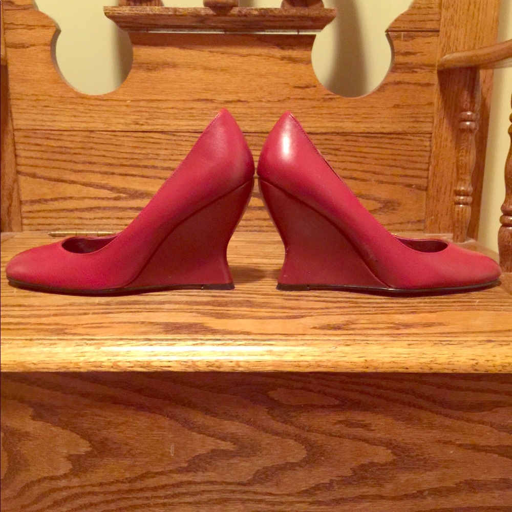 Unique heeled wedge pumps-REAL LEATHER!